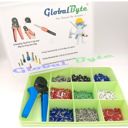 Global Byte Universal Crimping Tool Combo Incl 9 Type of Terminal 100pcs each with Crimping Tool | OP-TL-COMBO